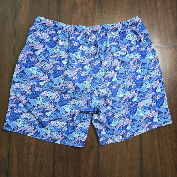 Peter Millar Blue Patterned Swim Trunks - Picture 4 of 7